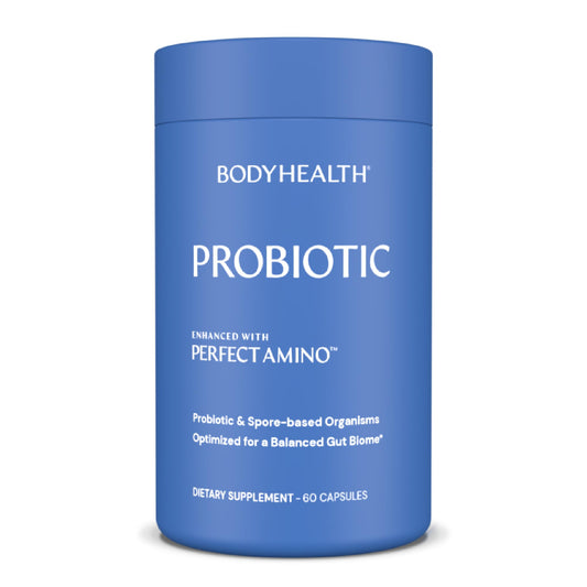 BodyHealth frente del empaque mostrando 60 cápsulas y beneficios clave