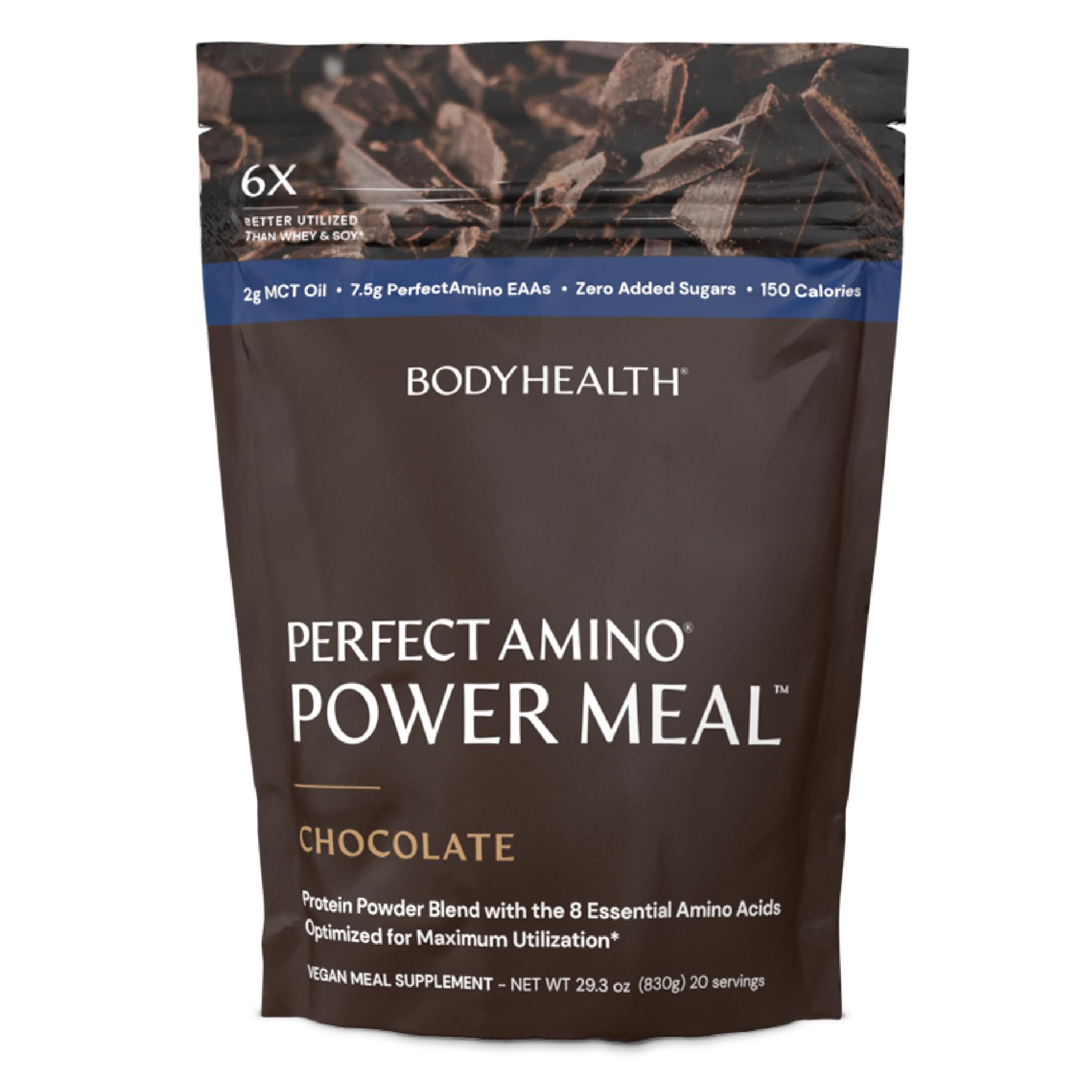 BodyHealth envase frontal del batido Chocolate Oscuro con información visible