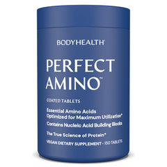 BodyHealth PerfectAmino frente del envase mostrando diseño y cantidad