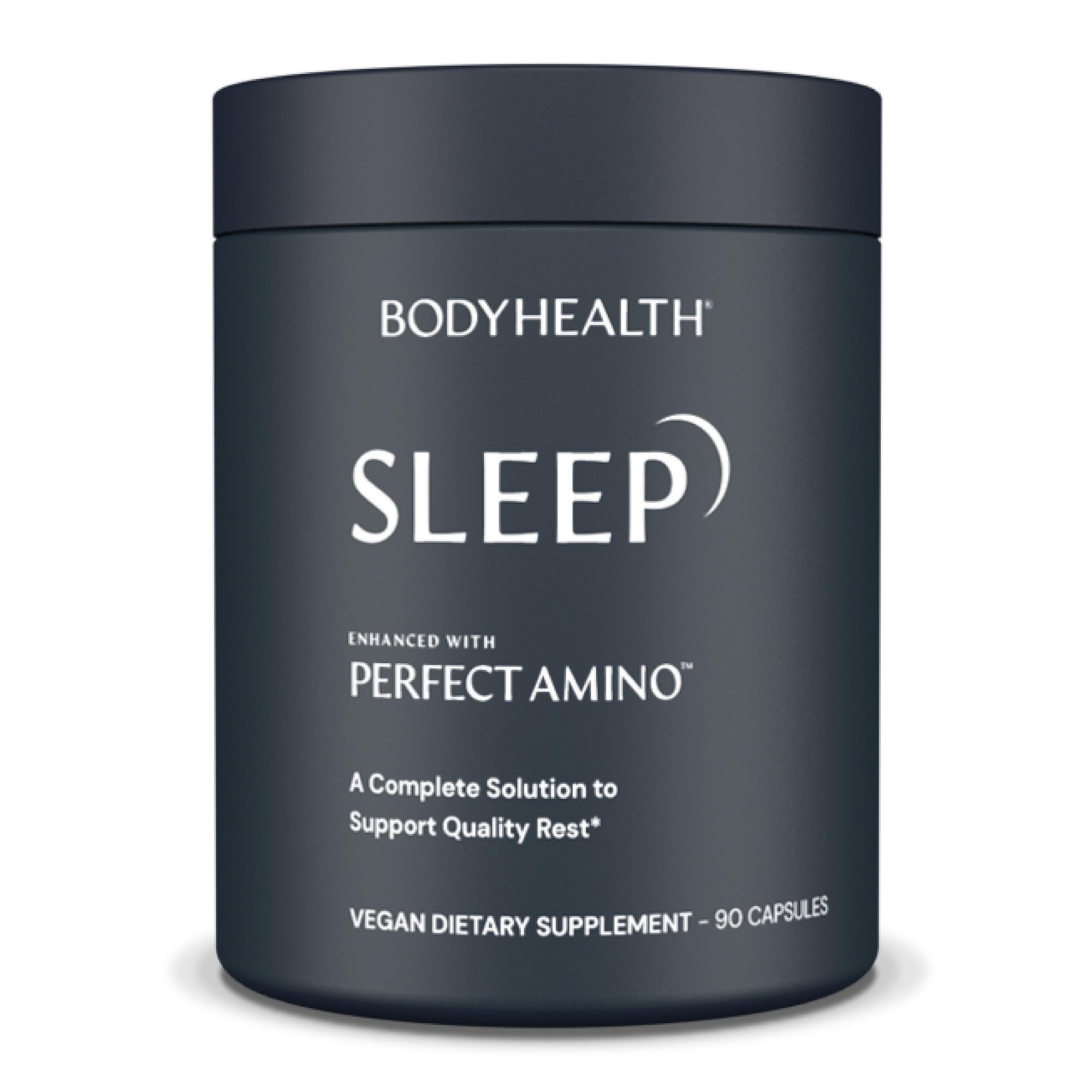 BodyHealth frasco frente mostrando 90 cápsulas y claridad de uso
