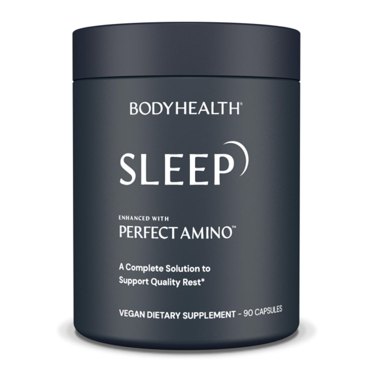 BodyHealth frasco frente mostrando 90 cápsulas y claridad de uso