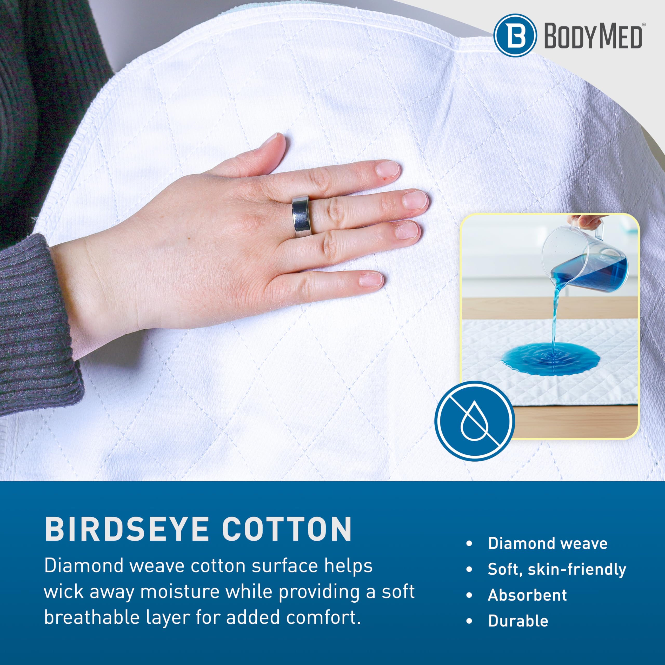 BodyMed barrera de vinilo inferior bloqueando filtraciones