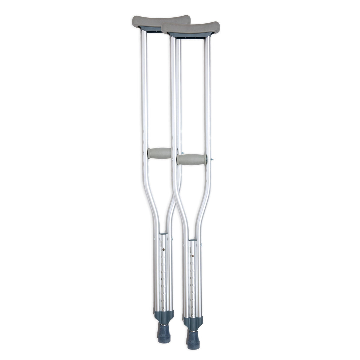 BodyMed vista frontal del par de muletas mostrando estructura y diseño, soporte confiable