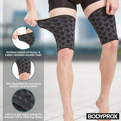 Bodyprox comparación de tamaño con una regla, ajuste preciso en muslo