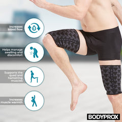 Bodyprox en uso durante sentadillas, soporte estable y mejora de postura