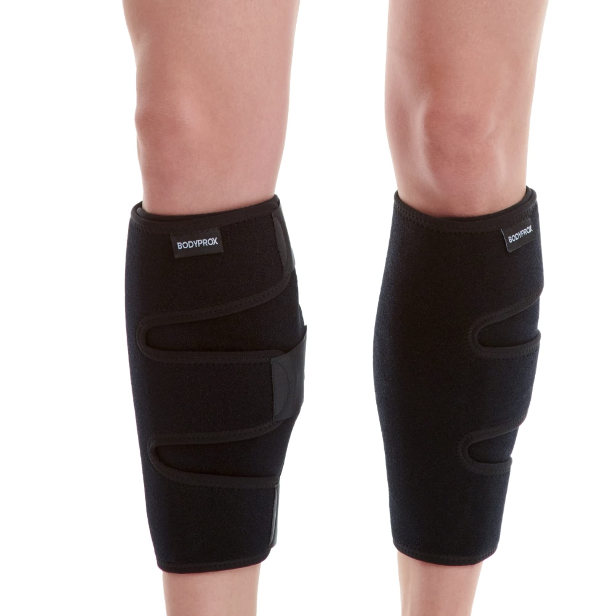 Bodyprox faja pantorrilla frontal mostrando soporte y ajuste
