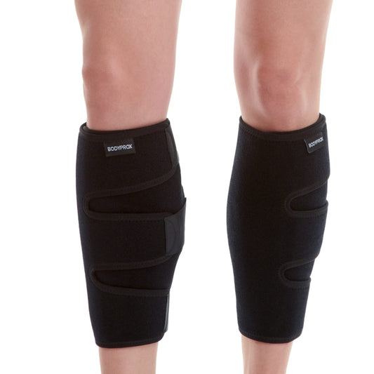 Bodyprox faja pantorrilla frontal mostrando soporte y ajuste