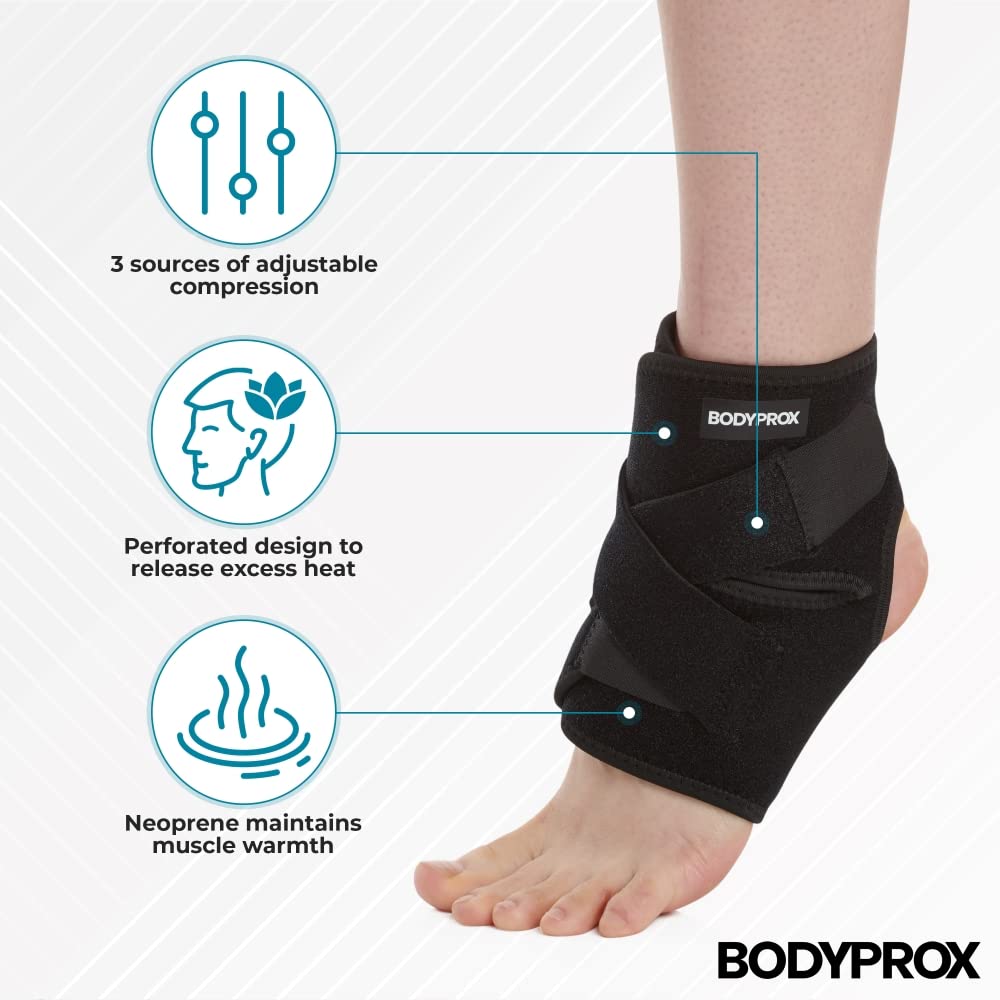 Bodyprox tobillera en uso ofreciendo estabilidad durante ejercicio