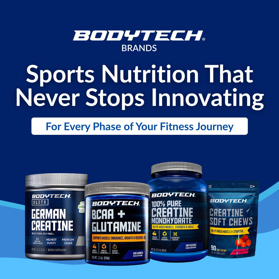 Detalle de etiqueta BodyTech con lista de ingredientes limpia y transparente