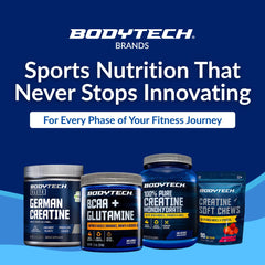 Detalle de etiqueta BodyTech con lista de ingredientes limpia y transparente