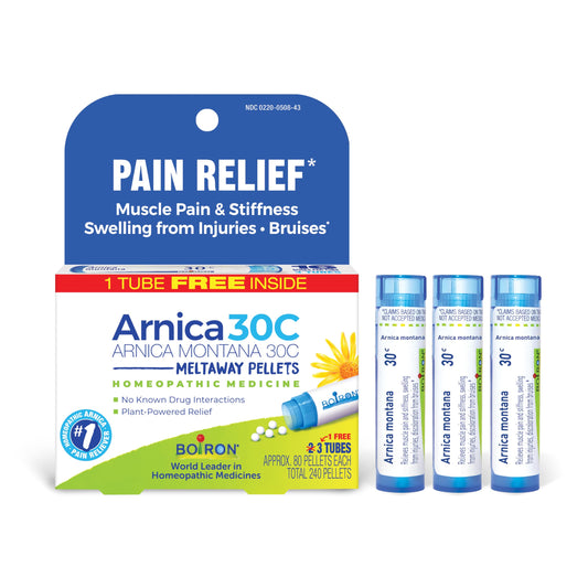 Boiron Arnica frente mostrando envase y beneficio alivio temporal
