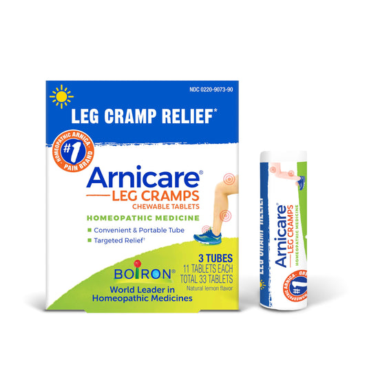 Boiron Arnicare frente del empaque mostrando tubos y marca, beneficio: información clara y portable