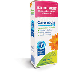 Boiron calendula gel aplicado en zona de afeitado para calmar irritación rápida