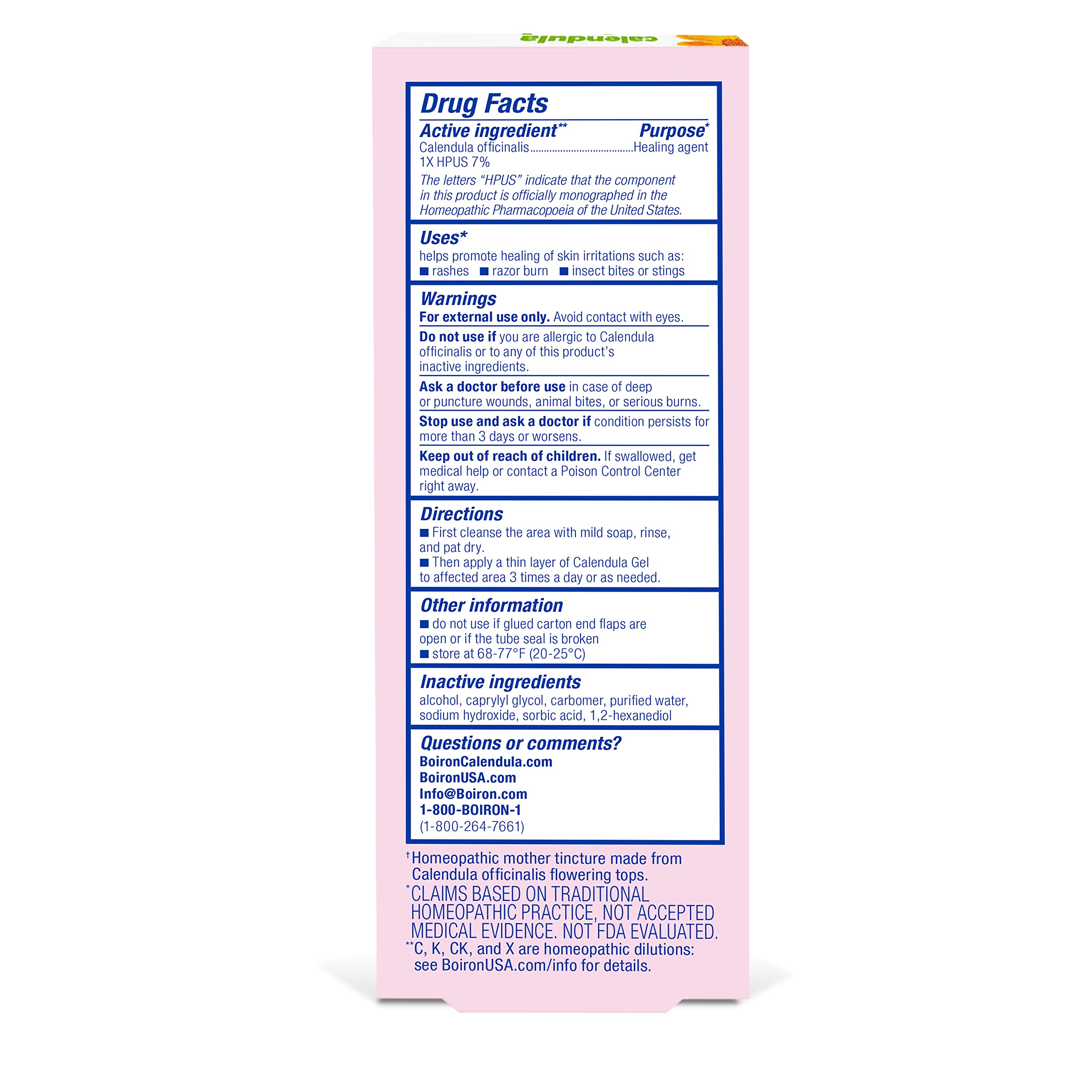 Boiron gel calendula usado en zona de afeitado mostrando alivio inmediato