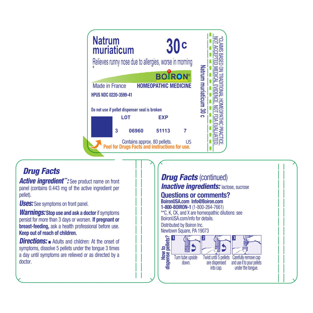 Boiron empaque con sellos de calidad, cumplimiento de cGMP y HPUS