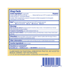 Boiron etiqueta con información del ingrediente activo Aconitum napellus 30C