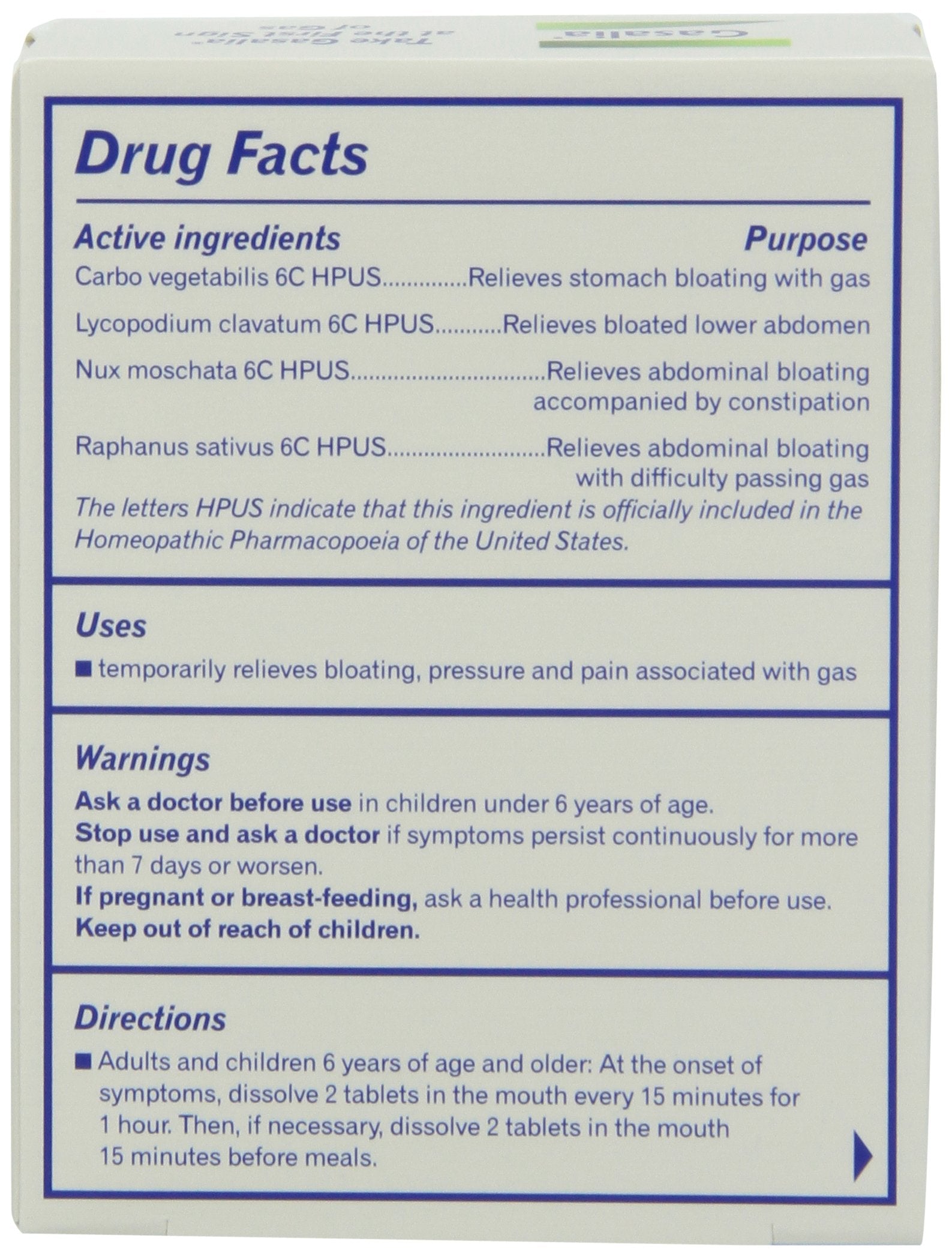 Gasalia tabletas blister 60 frente inicio de síntomas
