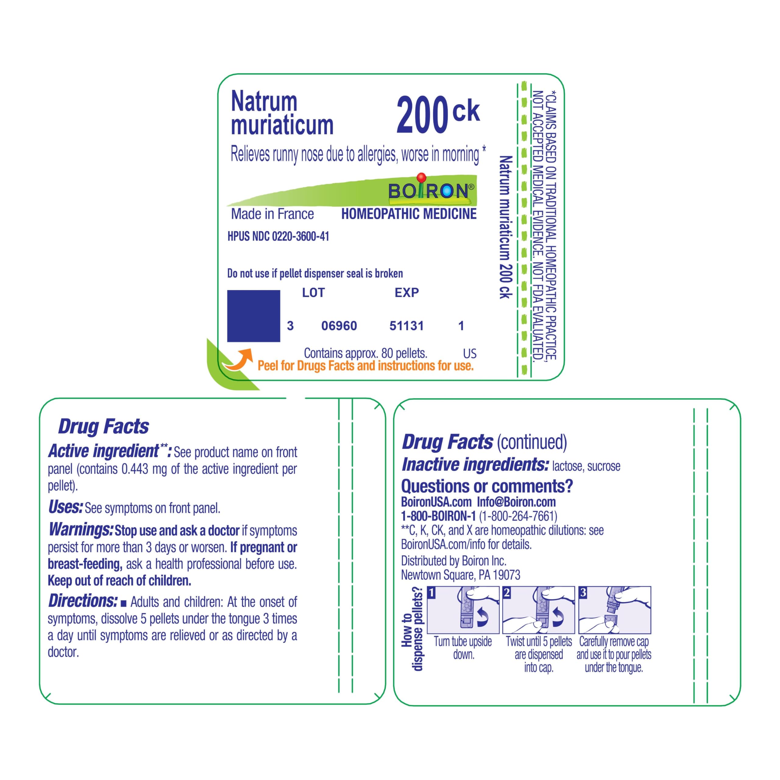 Logo Boiron junto a certificados que sugieren control de calidad y normas cGMP