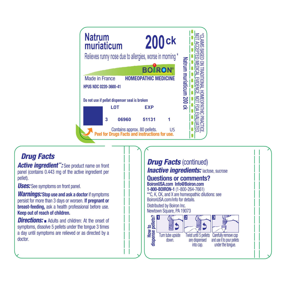Logo Boiron junto a certificados que sugieren control de calidad y normas cGMP