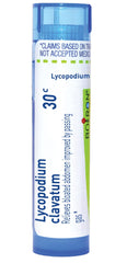 Boiron Lycopodium Clavatum 30C granulos para hinchazón del abdomen, alivio potencial de gases.
