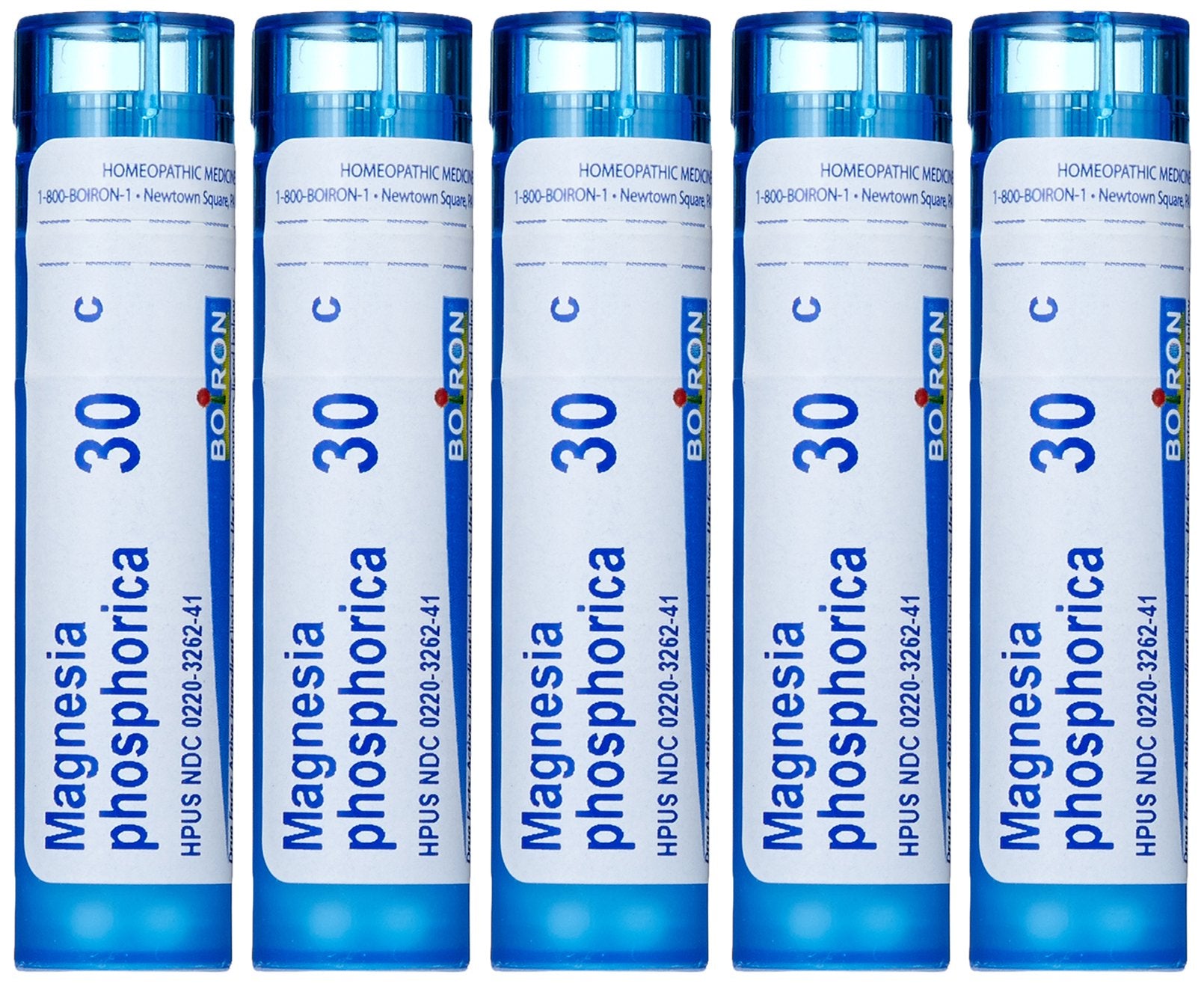Boiron Magnesia Phosphorica 30C, paquete de 5 perlas disolventes para malestares estomacales