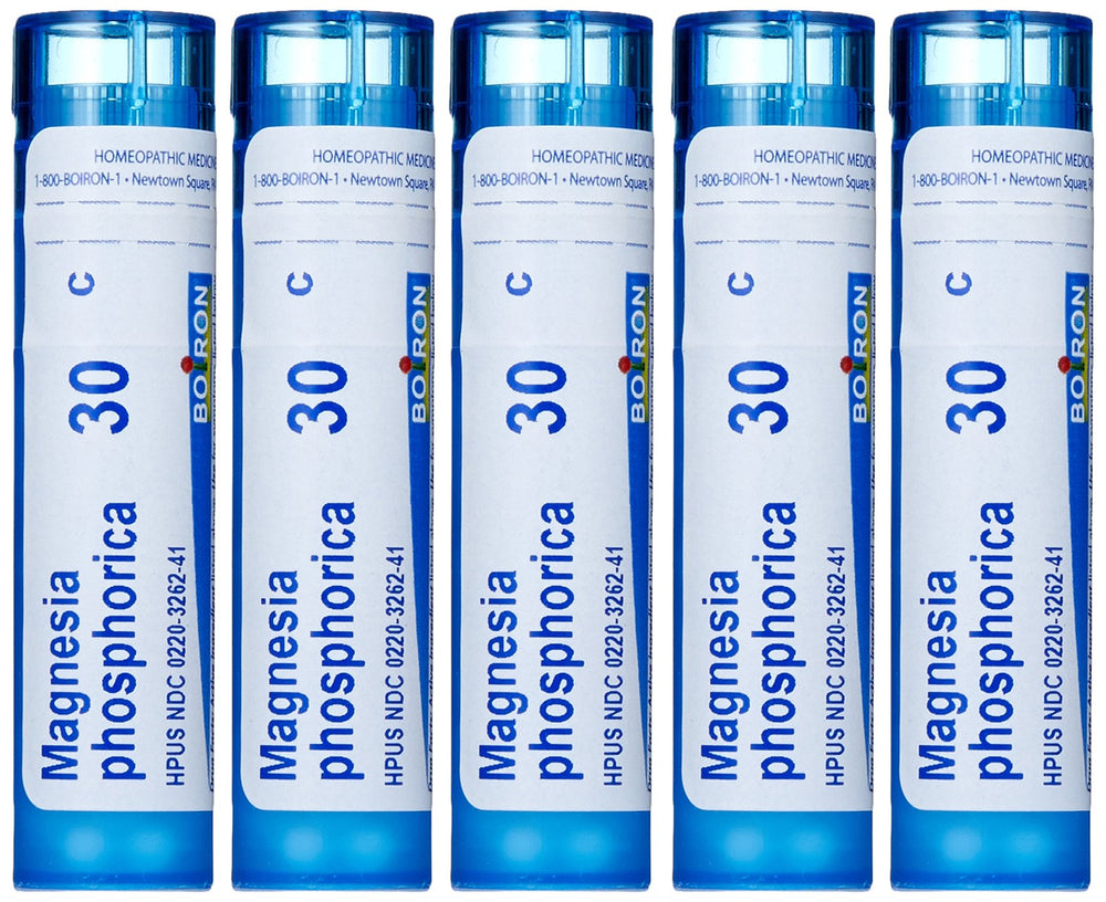 Boiron Magnesia Phosphorica 30C, paquete de 5 perlas disolventes para malestares estomacales