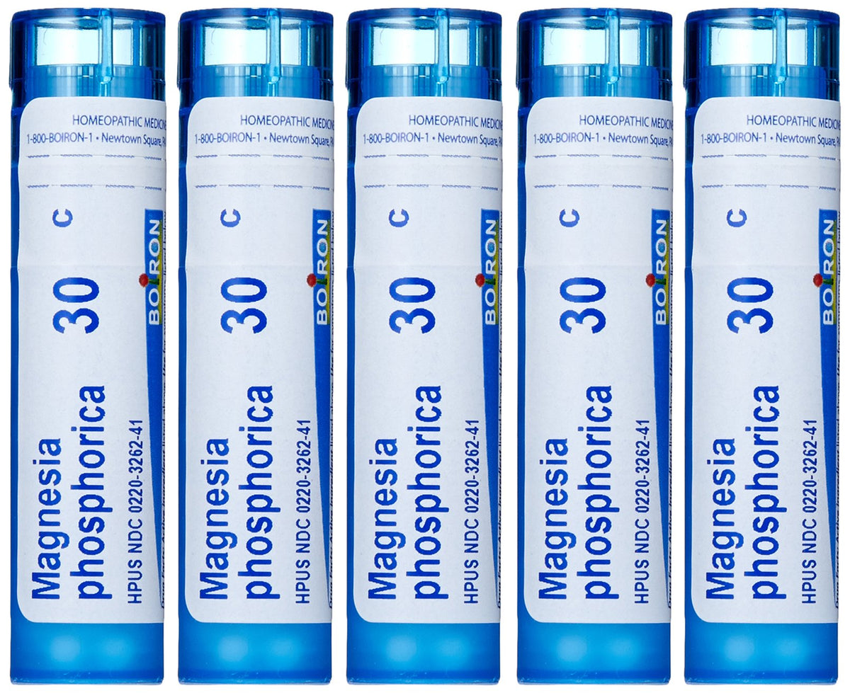 Boiron Magnesia Phosphorica 30C, paquete de 5 perlas disolventes para malestares estomacales