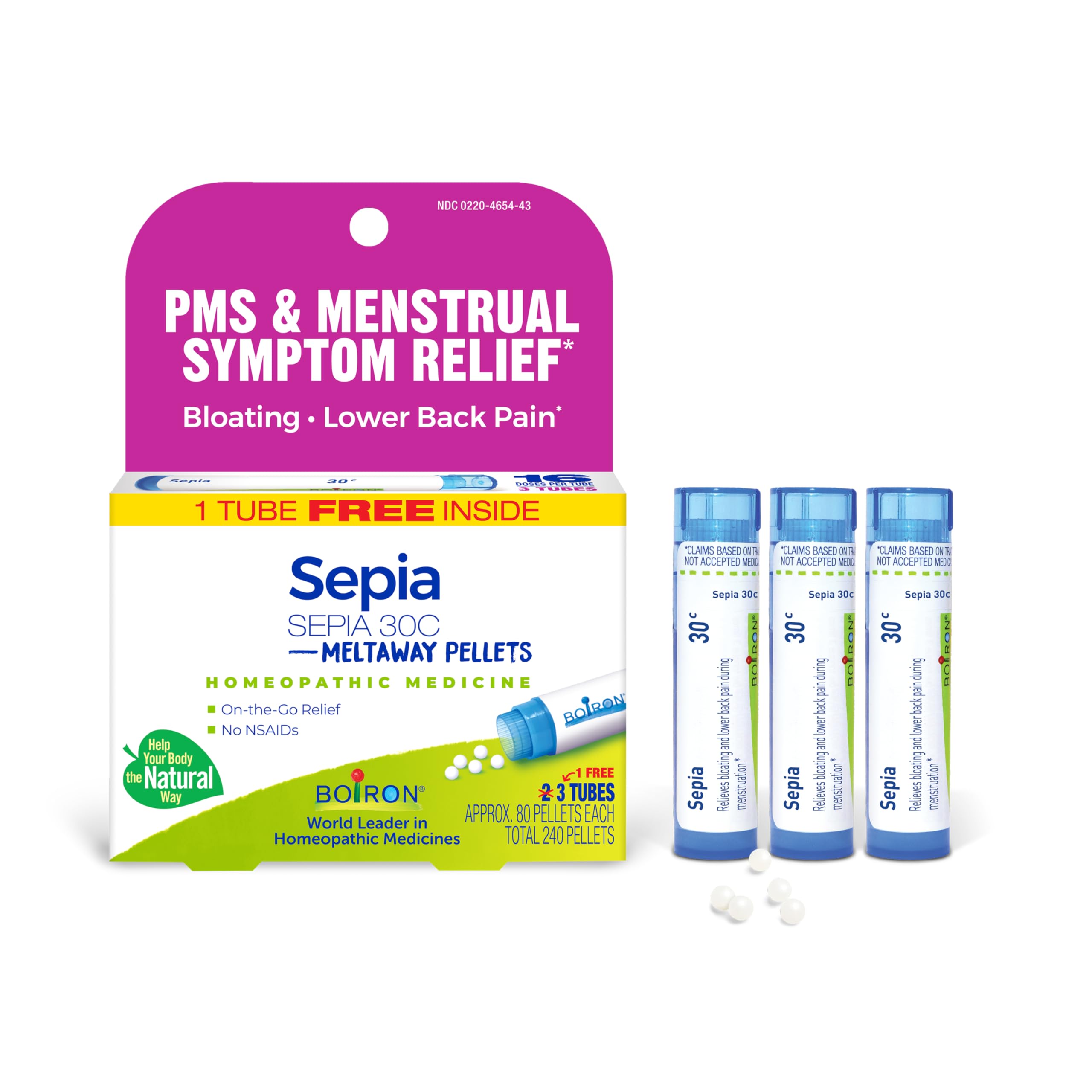Boiron Sepia pack frontal mostrando tubos y valor pack