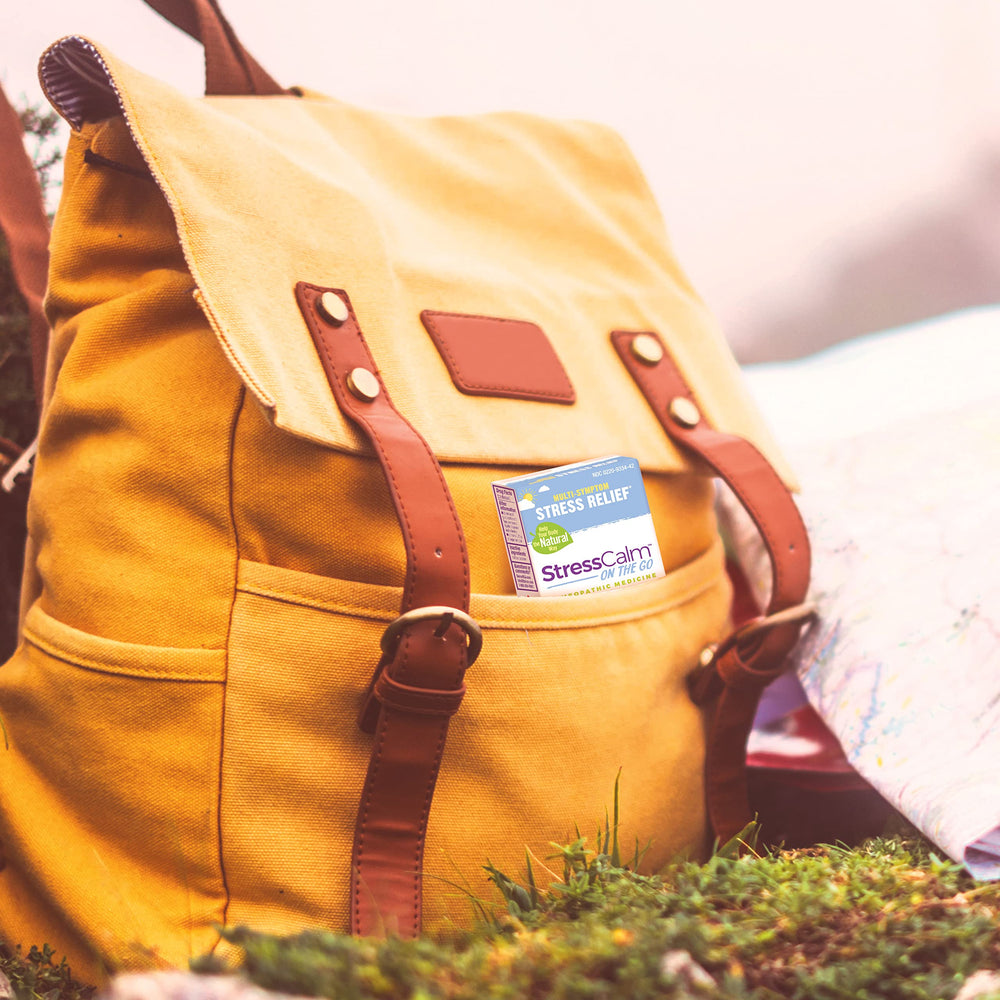 Boiron StressCalm tubo en bolso listos para viaje y situaciones imprevistas