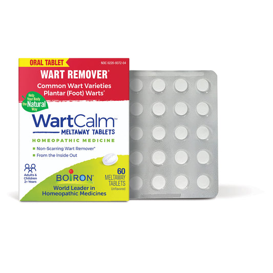 Boiron WartCalm empaque frontal mostrando caja y marca para confianza