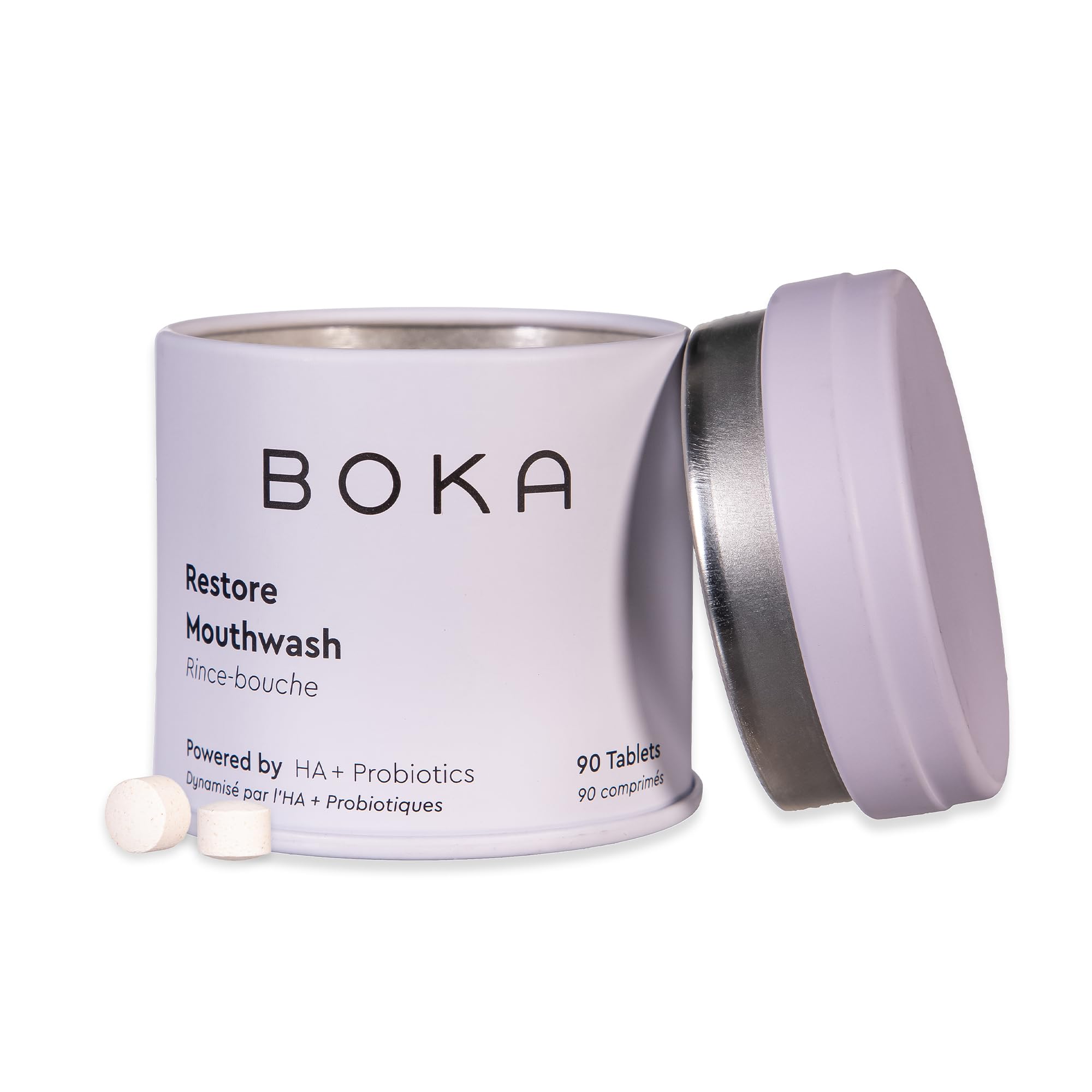 Boka envase frontal de pastillas menta, portátil y sin plástico