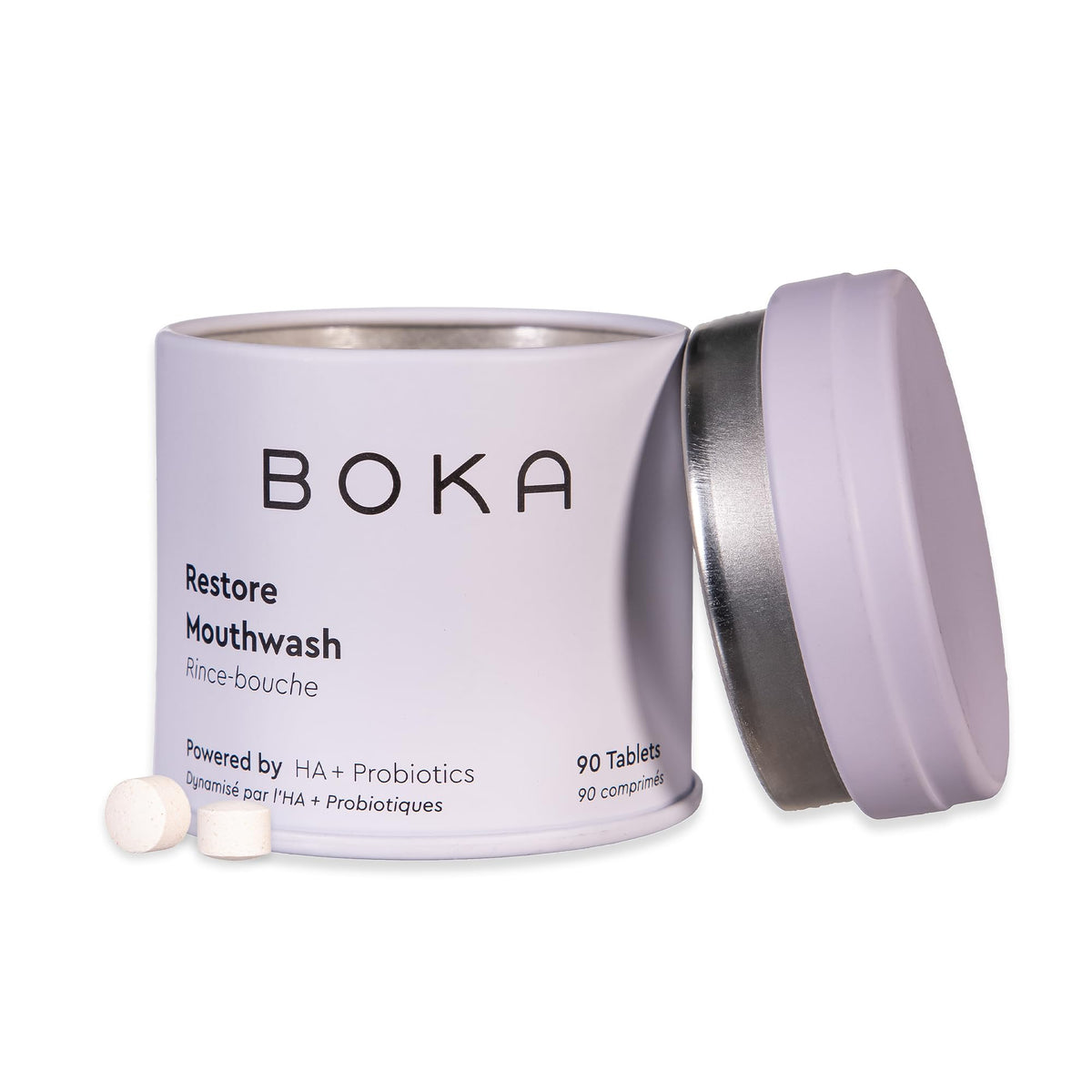 Boka envase frontal de pastillas menta, portátil y sin plástico