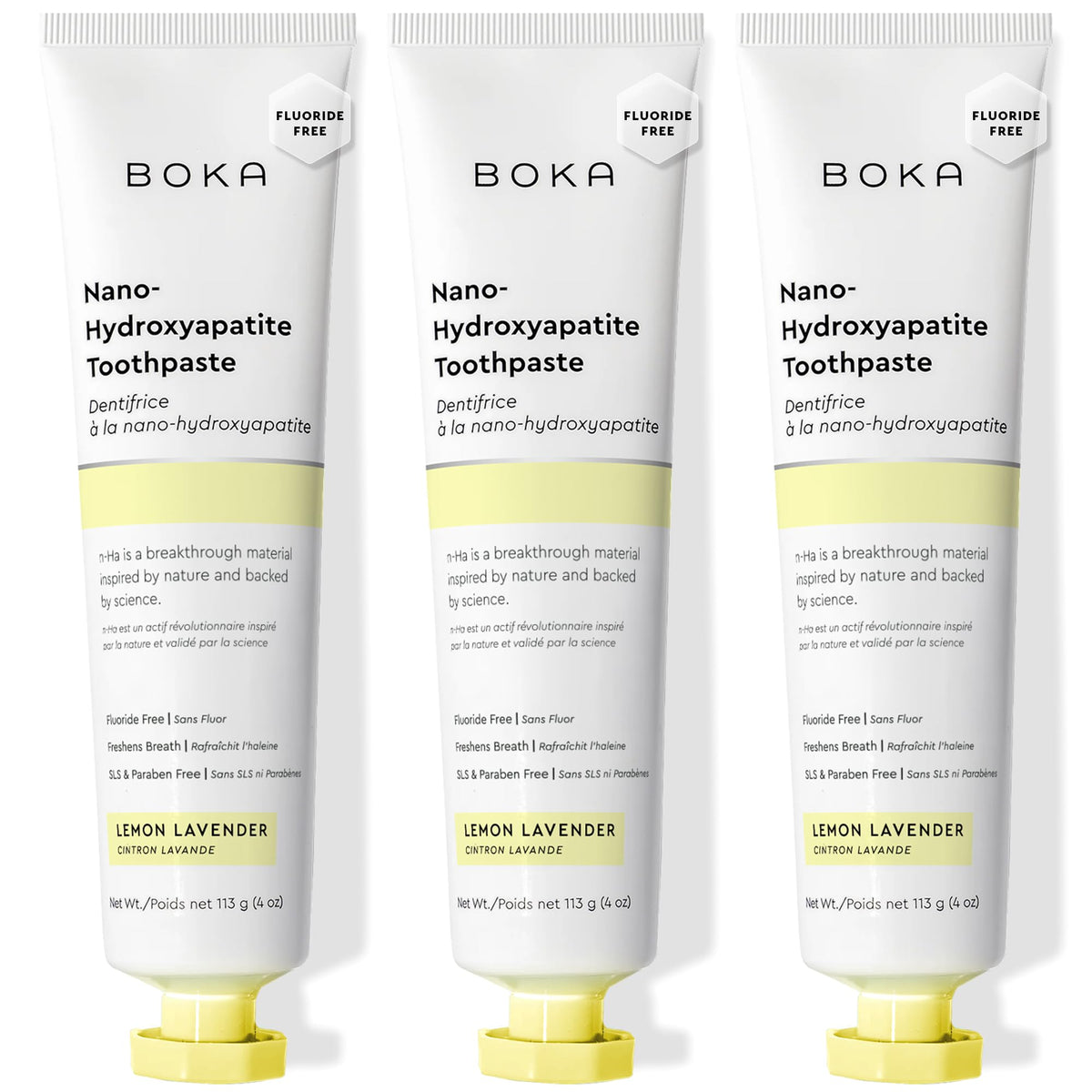 Boka empaque frontal mostrando la marca y el sabor limón, favorece elección clara