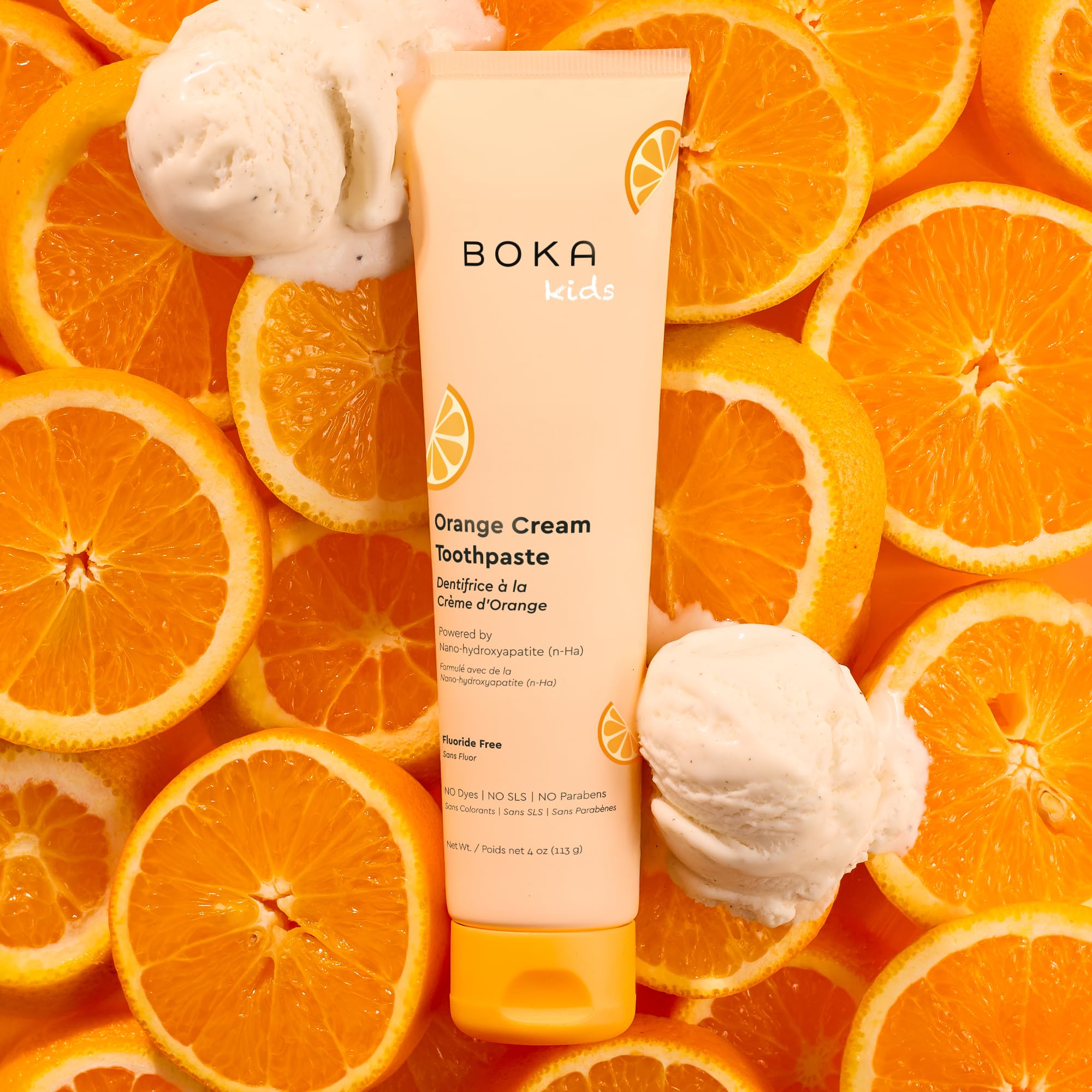 Boka etiqueta con ingredientes claros y beneficios visibles