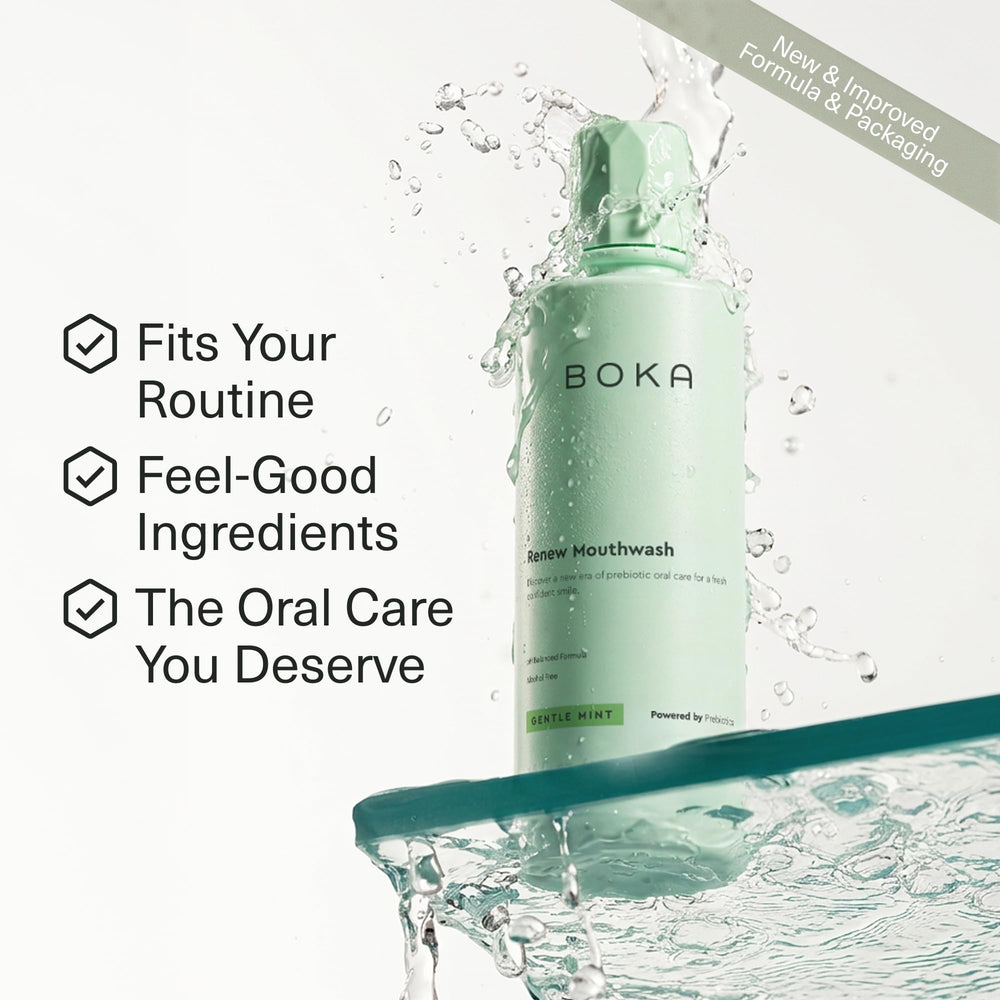 Botella de Boka Renew cerrada mostrando burbujas y aspecto natural