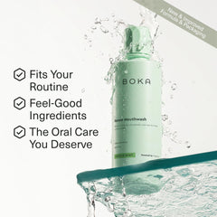 Botella de Boka Renew cerrada mostrando burbujas y aspecto natural