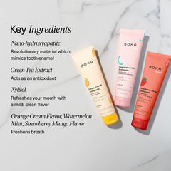 Boka disposición de Orange Cream, Watermelon Mint y Strawberry Mango
