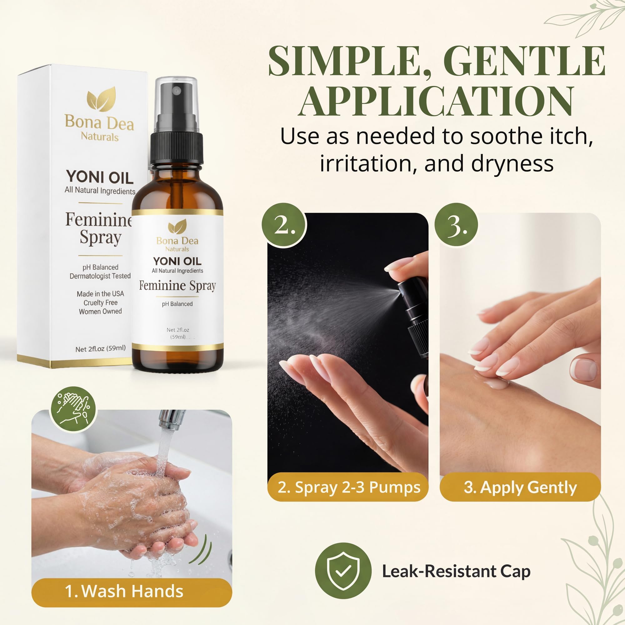 Bona Dea Naturals escena lifestyle en tocador transmitiendo frescura diaria