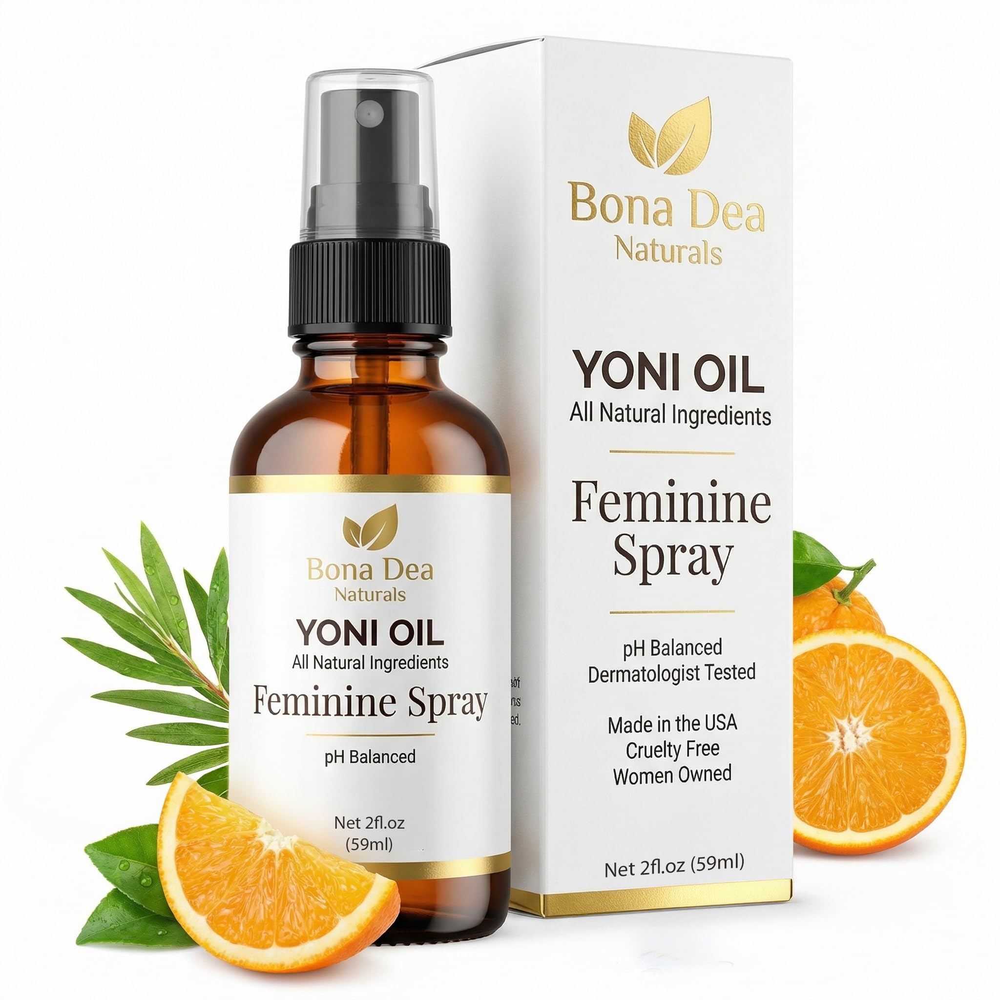 Bona Dea Naturals vista frontal del envase mostrando etiqueta clara y beneficios