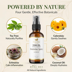 Bona Dea Naturals textura ligera del spray mostrando acabado no graso