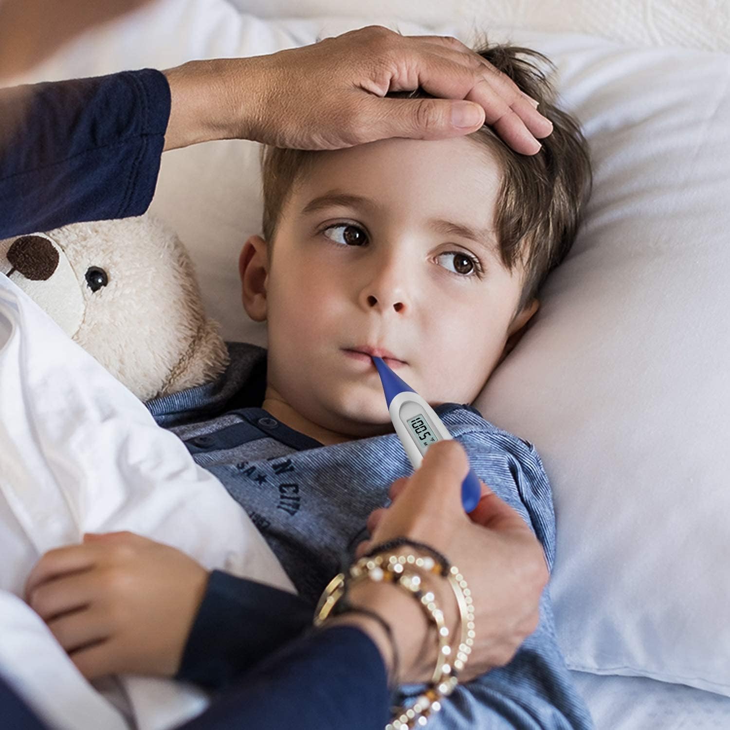 Boncare dos termómetros azul oscuro y verde para uso alternado en casa