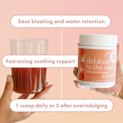 Boobie Debloat Max: Marshmallow Root destacado como ingrediente para apoyo digestivo.
