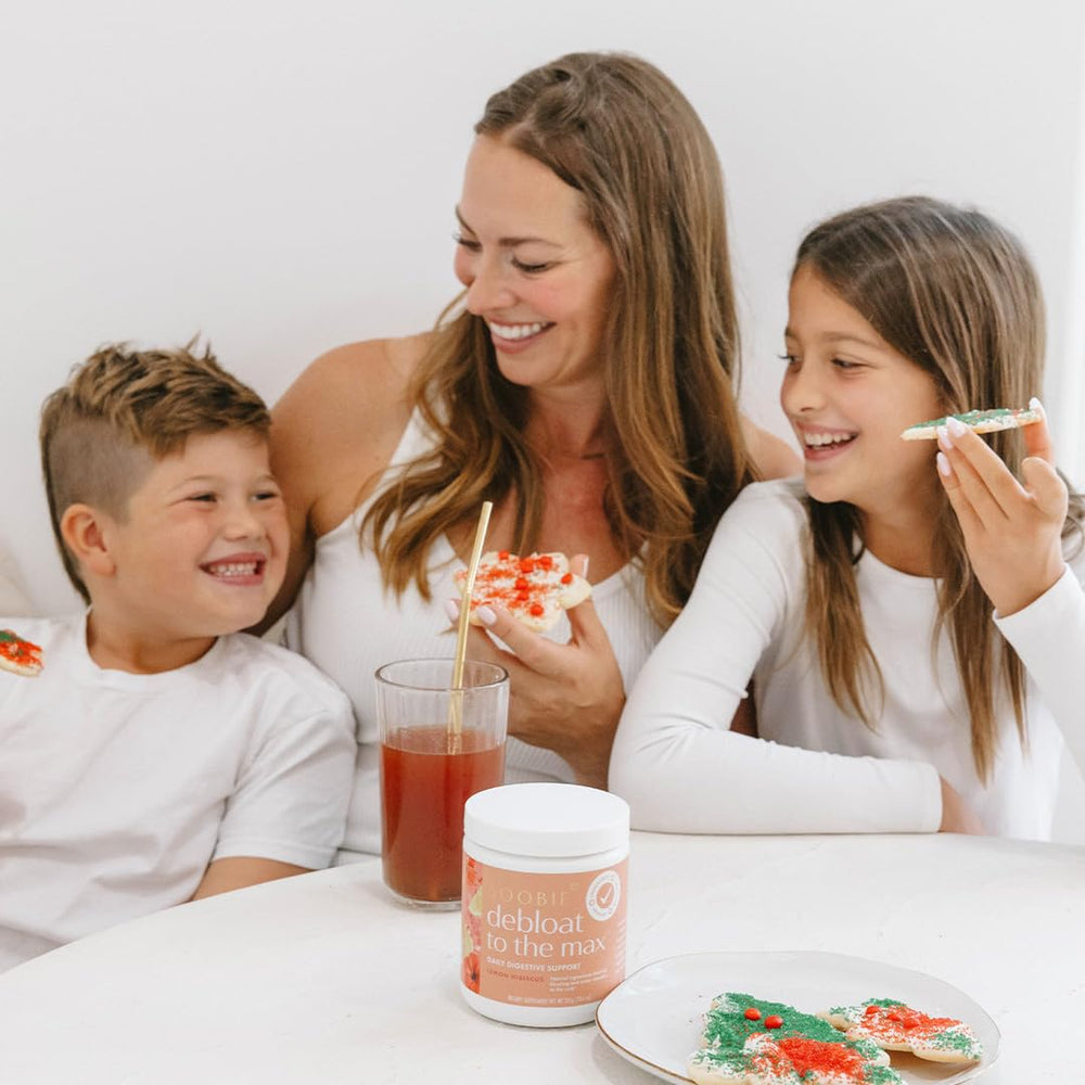 Boobie Debloat Max: ritual diario pensado para mamás y papás que cuidan su salud intestinal.