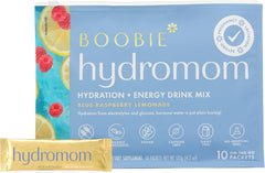Boobie Hydromom frente del empaque mostrando 10 sobres, conveniencia inmediata