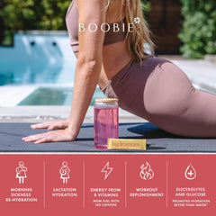 Boobie Hydromom etiqueta con ingredientes clara y beneficios funcionales