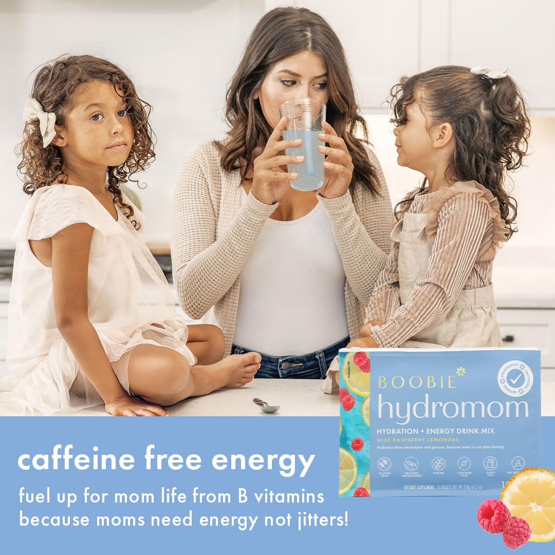Boobie Hydromom bebida preparada en vaso fresco beneficiando hidratación