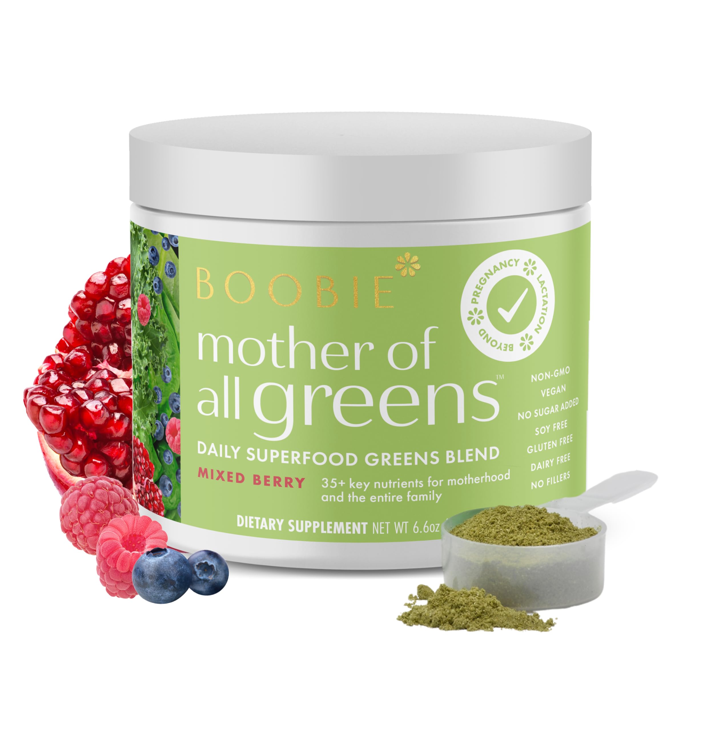 Boobie Brands packaging delantero mixed berry mostrando envase y beneficios