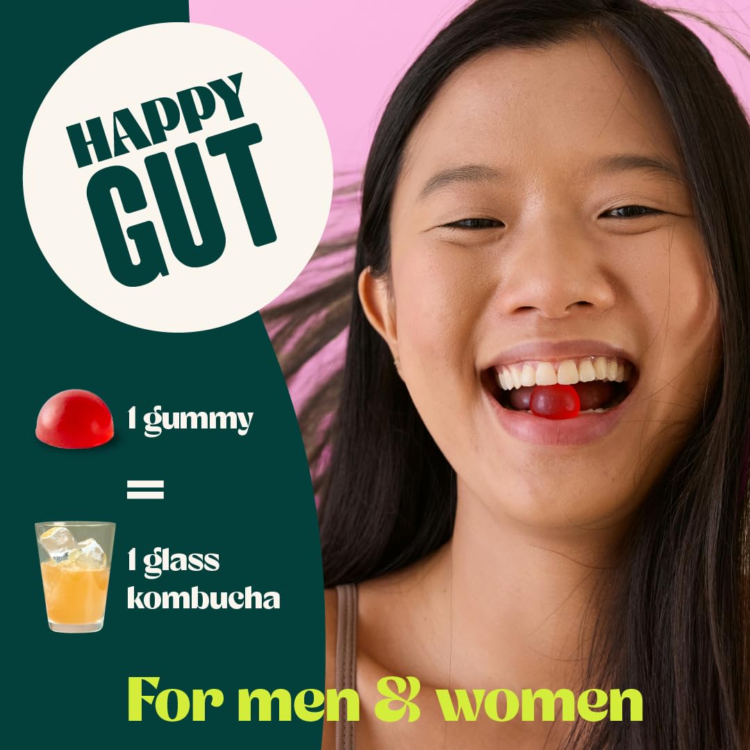 BoochBod persona tomando la gomita para comodidad digestiva en movimiento