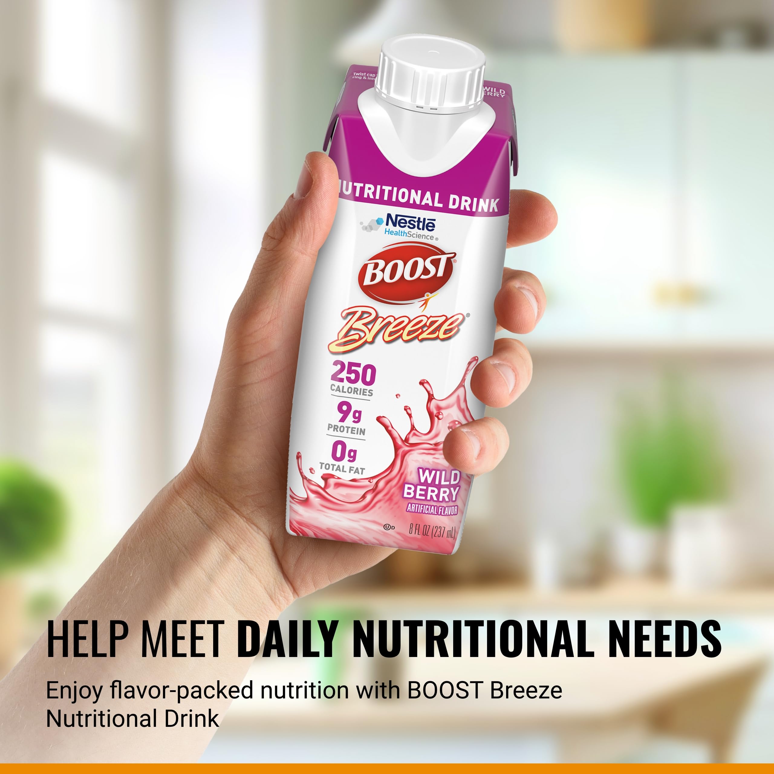 BOOST Breeze bebida clara en vaso mostrando textura ligera y refrescante para beber