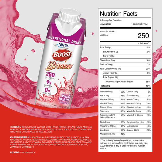 BOOST Breeze detalle del envase con tapa visible, fácil apertura y consumo inmediato